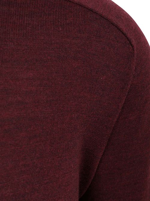 R2 Strikbluse Merino Bordeaux