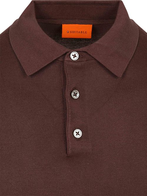Suitable Compact Cotton poloshirt Burgundy Product / Detail