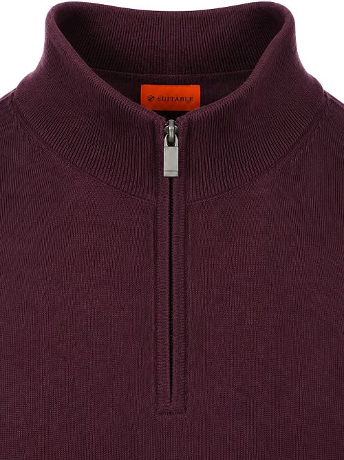 Suitable Merino Half Zip Trøje Burgundy Product / Detail