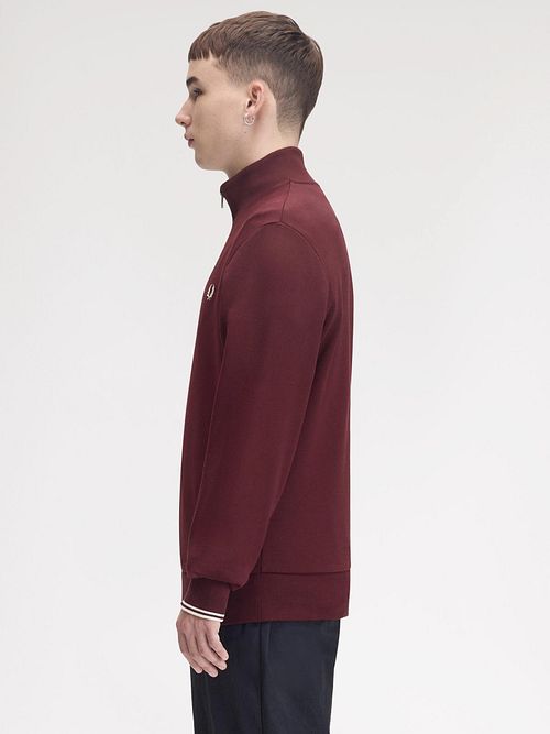 Fred Perry halvzip-trøje Burgundy Model / Zijkant