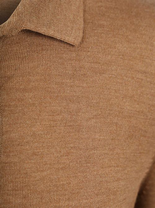 Suitable Cardigan Shirt Merino Camel Product / Detail