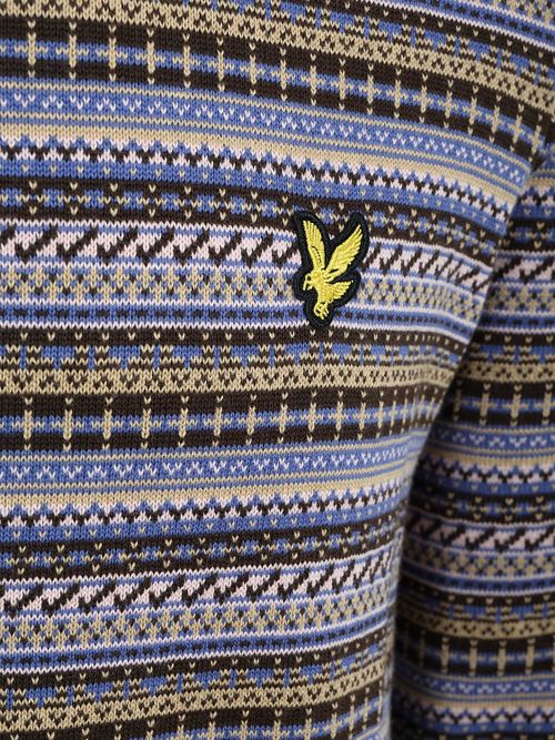Lyle & Scott Pullover Crewneck Fairisle Ebony