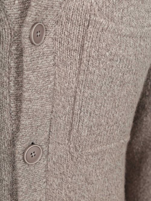Suitable Cardigan Boiled Wool Taupe Product / Detail