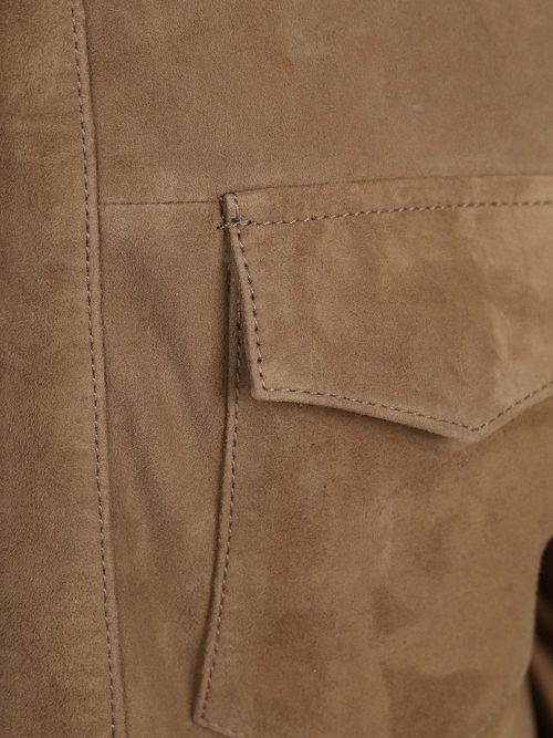 Profuomo Overshirt Suede Taupe Product / Detail