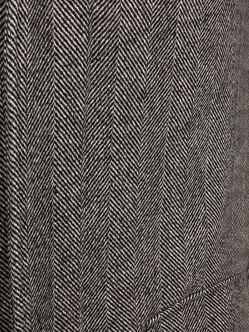 Suitable Coat Longsaddle Herringbone Brown