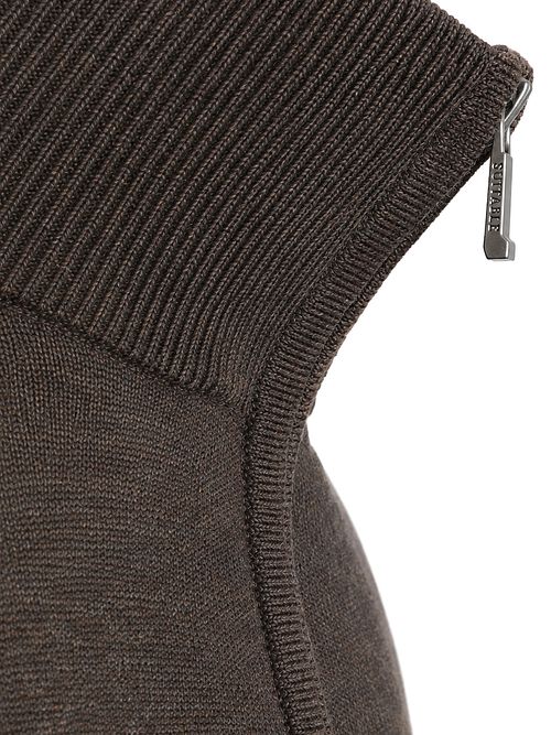 Suitable Merino Half Zip Sweater Brown