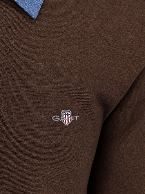 Gant Rugger Shield Chambray Polo Brown