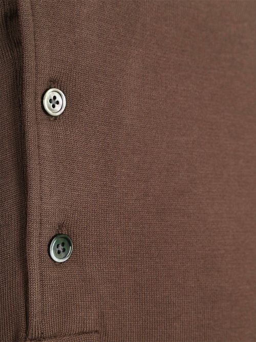 Profuomo Longsleeve Polo Shirt Luxury Basic Brown Product / Detail
