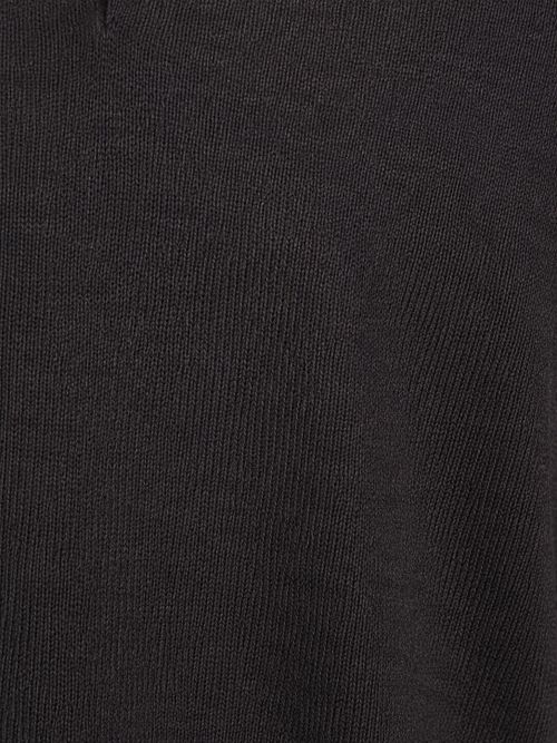 Profuomo Longsleeve Polo Shirt Merino Wool Dark Brown Product / Detail