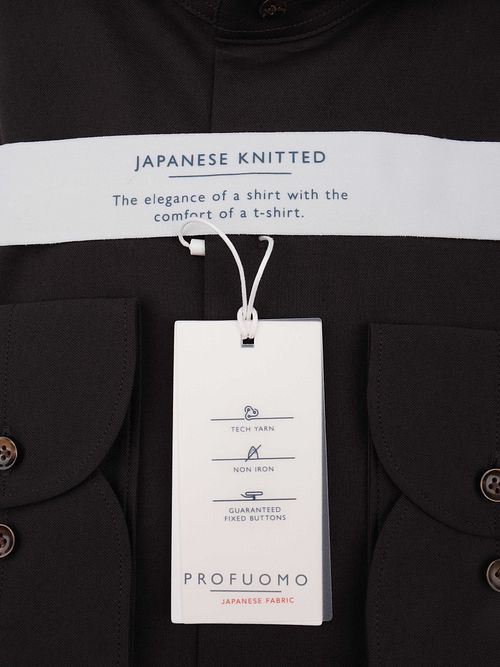 Profuomo Japanese Knitted Shirt Brown