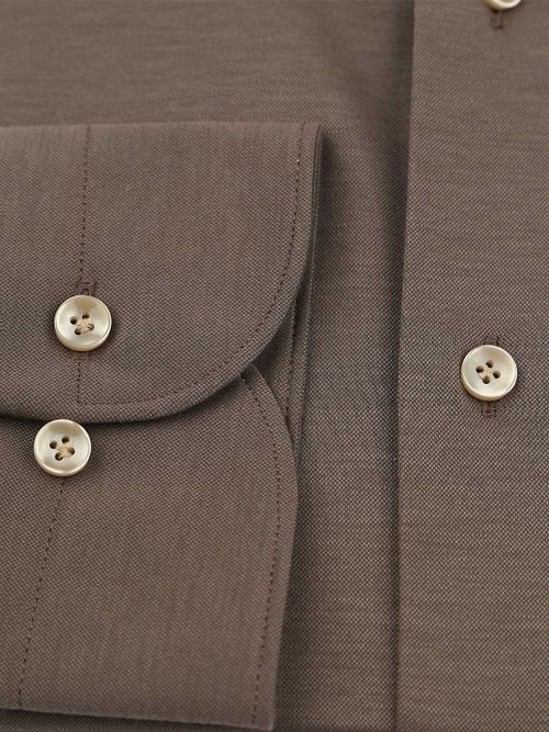 Profuomo Japanese Knitted Overhemd Bruin Product / Detail