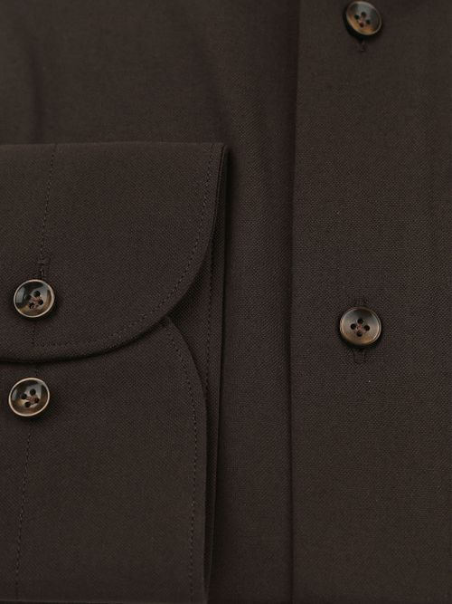 Profuomo Japanese Knitted Overhemd Donkerbruin Product / Detail