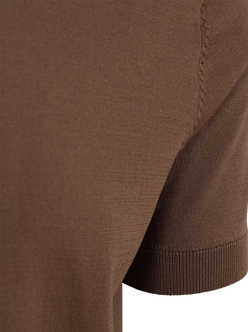 Suitable Knitted Half Zip Polo Dan Tabacco Product / Detail