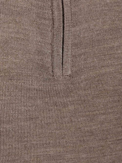 Profuomo Half Zip Pullover Merinowol Bruin