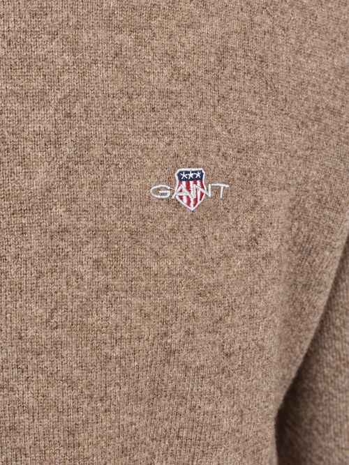 Gant Halfzip Lamswol Trui Camel