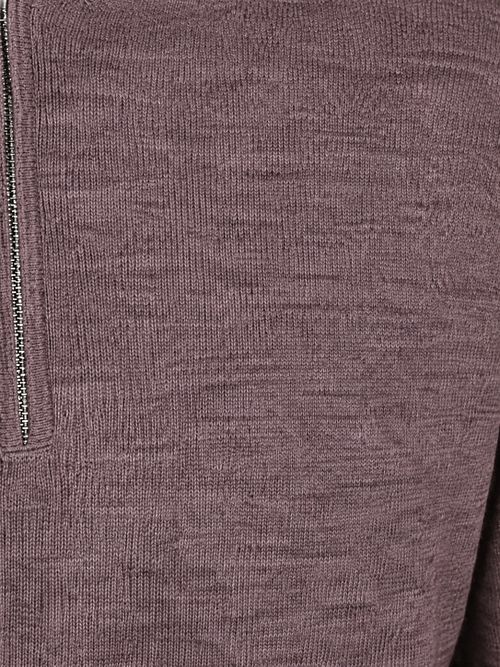Profuomo Half Zip Pullover Merinowol Aubergine Product / Detail