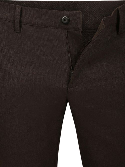 Alberto Lou Chino Flanell Herringbone Brun