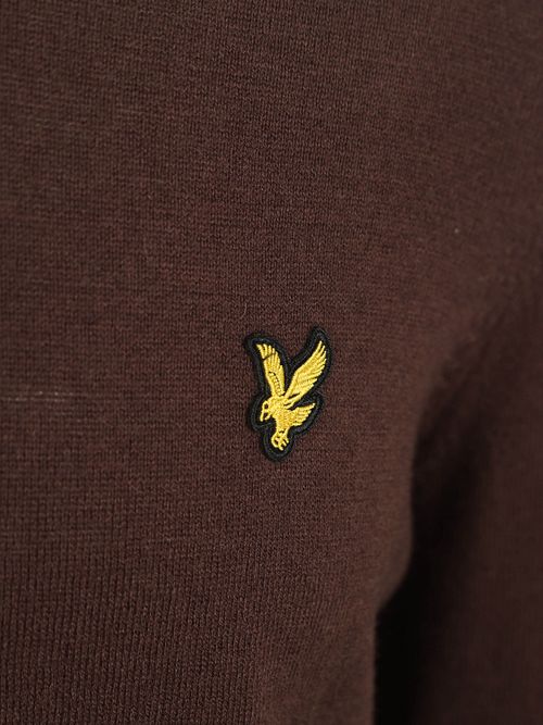 Lyle & Scott Halv glidelås genser i Merinoull Espresso Product / Detail