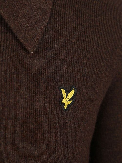 Lyle & Scott Langermet Poloskjorte Lammeull Brun Product / Detail