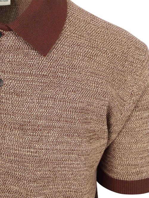 Knowledge Cotton Apparel Stickad Polo Chokladbrun Product / Detail
