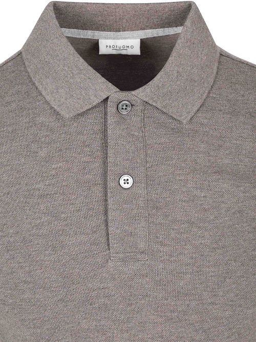 Profuomo Piqué Poloshirt Melange Brun Product / Detail