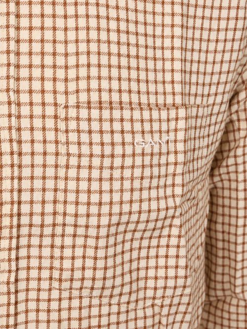 Gant Skjorte Flannel Ternet Karamel