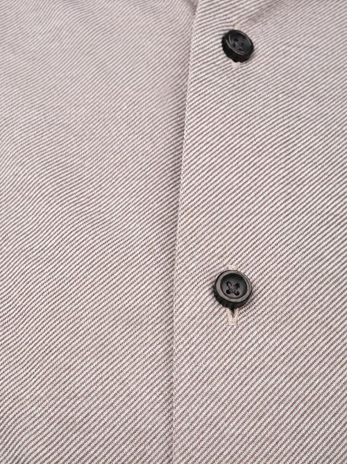 Olymp Japanese Knitted Skjorte Twill Brun