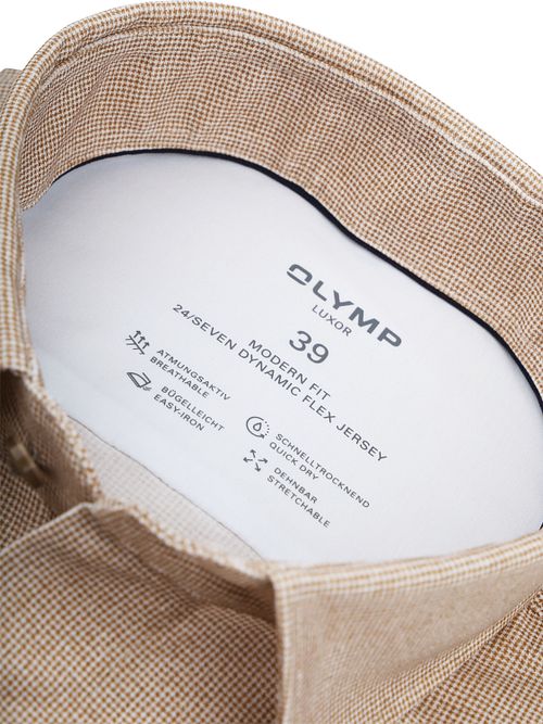 Olymp Luxor Skjorte Pied De Poule Brun Product / Detail