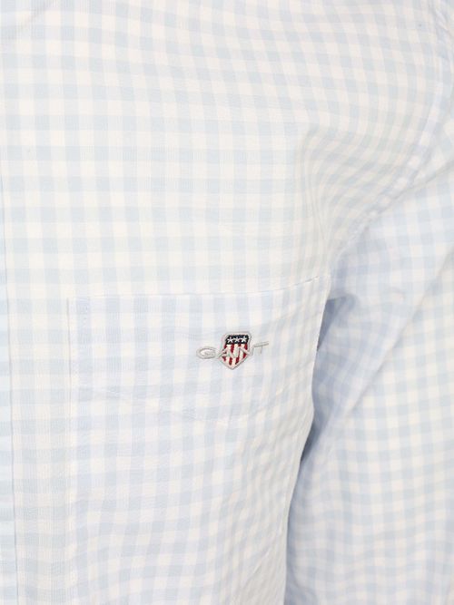 Camicia GANT Gingham Poplin College regular fit a quadri azzurra Product / Detail