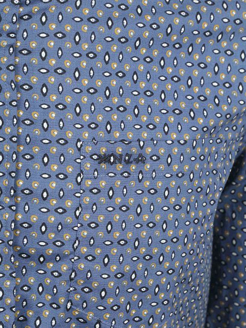 Camicia NZA Kylan in popeline stampato blu Product / Detail