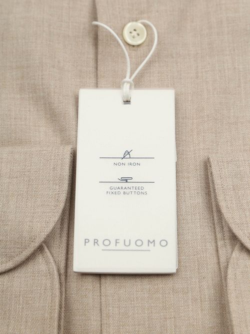 Camicia Profuomo Peached Twill Flannel Beige Product / Detail
