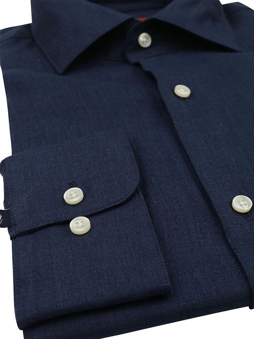 Camicia Suitable in lino blu navy Product / Detail