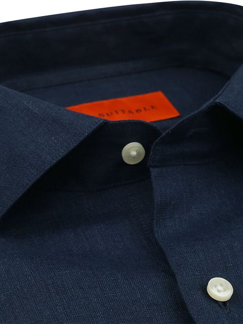 Camicia Suitable in lino blu navy Product / Detail