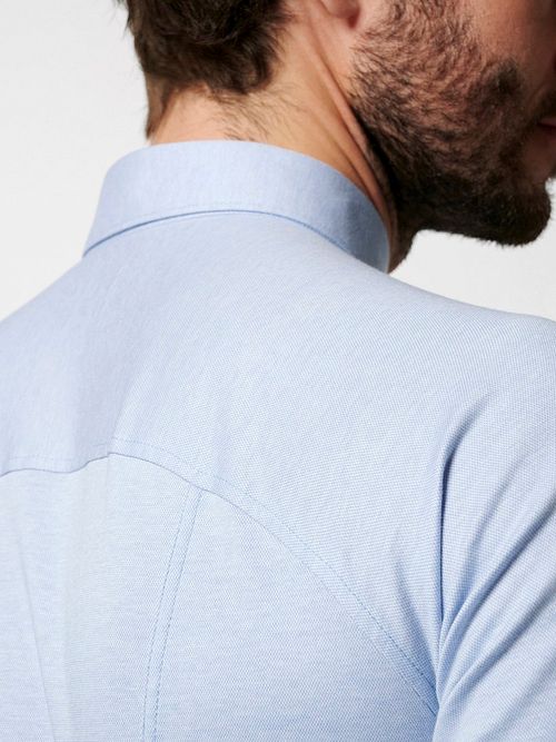 Camisa Desoto sin plancha Kent melange azul claro Model / Detail