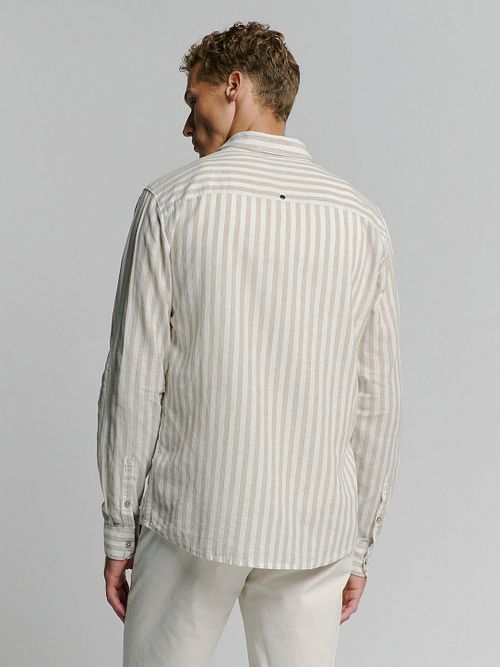 Camisa No Excess a rayas beige Model / Achterkant