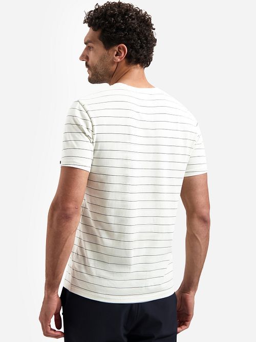 Camiseta No-Excess Pin Stripe de rayas finas en blanco Model / Achterkant