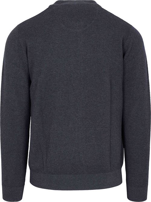 CASAMODA Cardigan Zippé Structure Marine Product / Achterkant