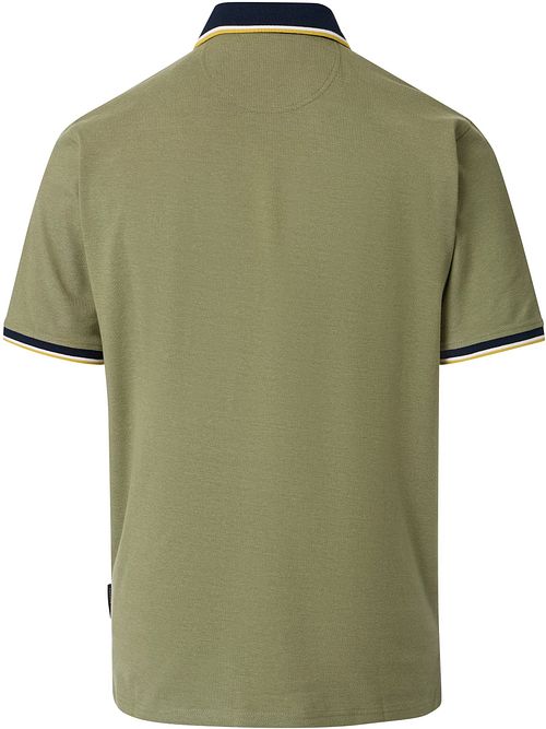 CASAMODA Polo Piqué Contrast Grön Product / Achterkant