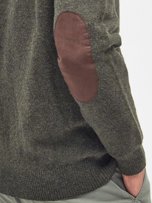 Chaleco con cremallera Barbour de lana de cordero en verde oscuro Model / Zijkant