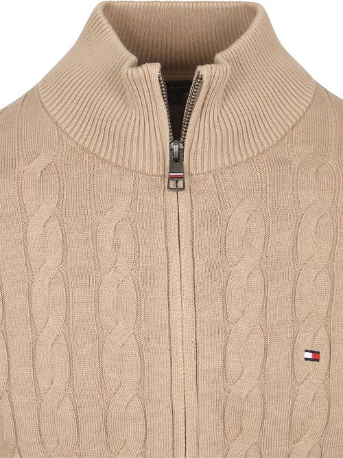 Chaleco con cremallera y punto trenzado Tommy Hilfiger en beige Product / Detail