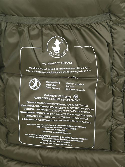 Chaqueta con capucha Save The Duck Sesle en color oliva Product / Detail