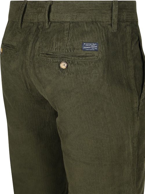 Chino Flemm in velluto a coste Steppin' Out - Olive Product / Achterkant