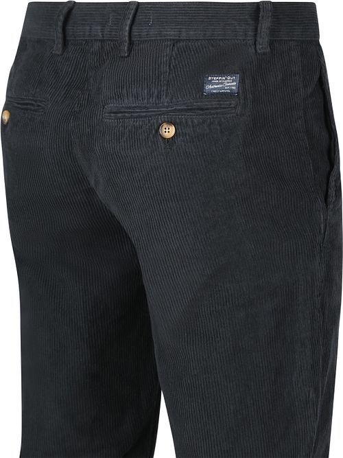 Chinosy Steppin' Out Flemm ze sztruksu w kolorze granatowym Product / Achterkant