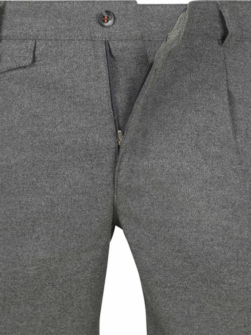 Chinosy Suitable Pico Pleat z flaneli, szare Product / Detail