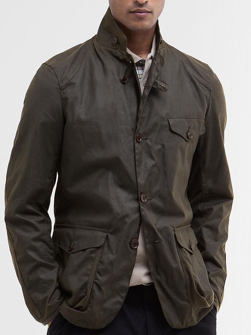Barbour Beacon Kurtka Woskowana Olive Model / Detail