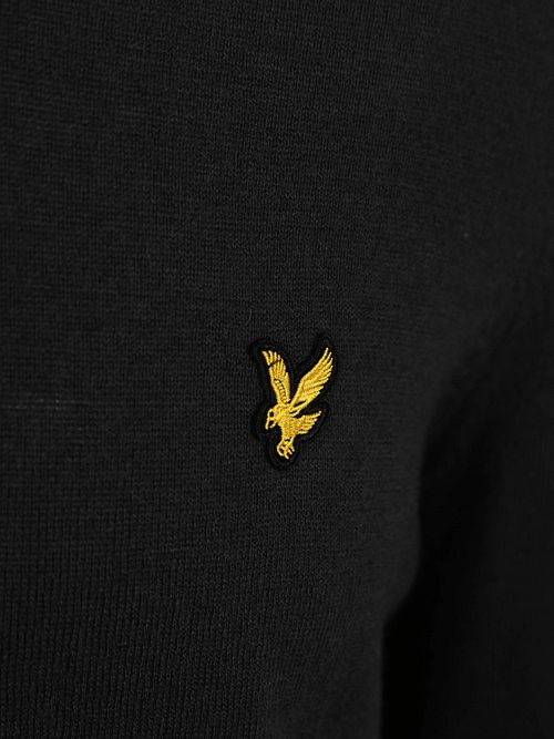 Lyle & Scott półgolf Half Zip z wełny merino czarny Product / Detail