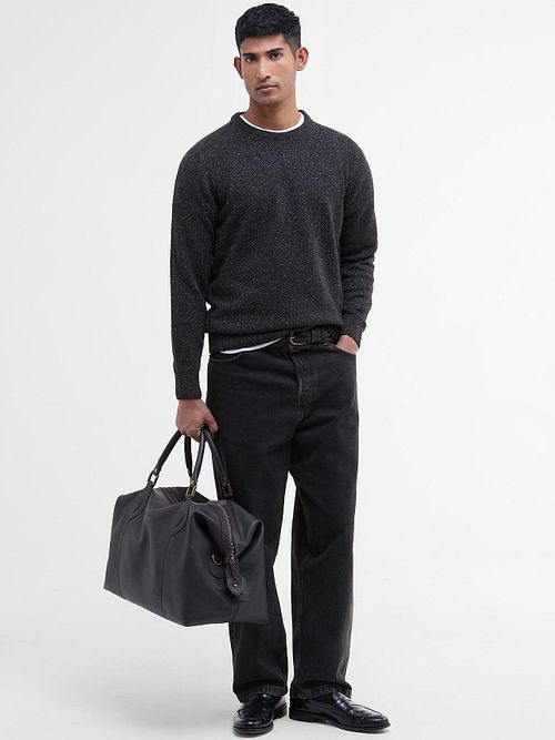 Barbour Sweter z jagnięcej wełny czarny Model / Voorkant