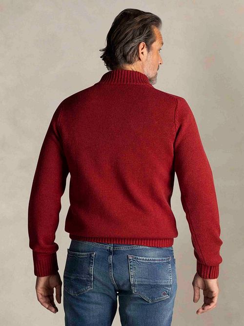 Sweter NZA Mocker Adan w kolorze wiśniowoczerwonym Model / Achterkant