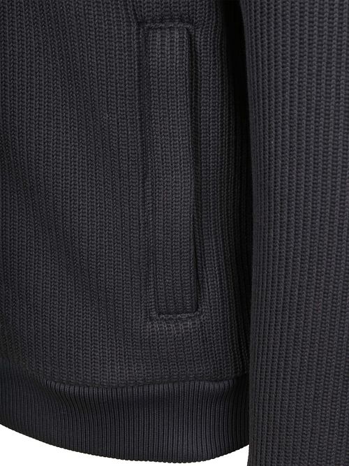 No Excess Cardigan Knitted Rib Structure Navy