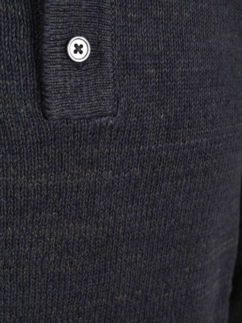 Suitable Button Longue Melange Navy polo shirt